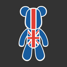 FlagBear 영국국기 / 검정색부분은 배경으로써 스티커가 아닙니다  [Digital Print]