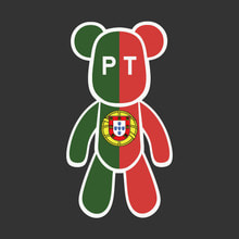  FlagBear 포르투갈국기  / 검정색부분은 배경으로써 스티커가 아닙니다  [Digital Print]