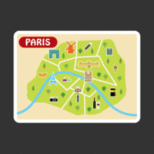 파리 지도 Paris Street[Digital Print 스티커]
