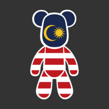FlagBear 시리즈 중 ㅡ&gt; 말레이시아[Digital Print 스티커] 