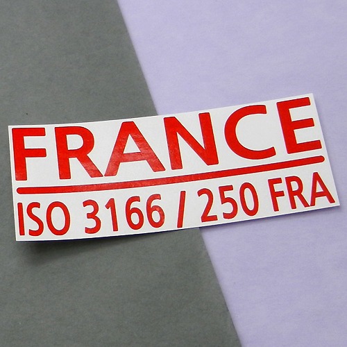 [ISO COUNTRY CODE]프랑스 A색깔있는 부분만이 스티커입니다.