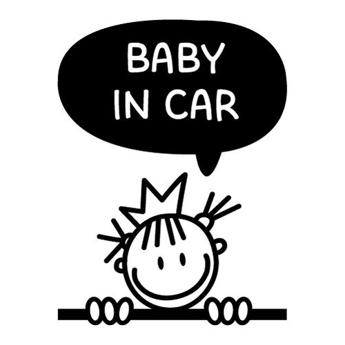 [BABY IN CAR]꿈꾸는 공주님색깔있는  부분만이 스티커입니다
