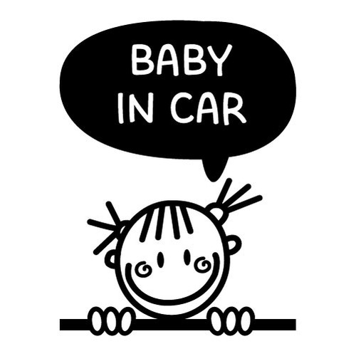 [BABY IN CAR]꿈꾸는 수줍girl색깔있는  부분만이 스티커입니다