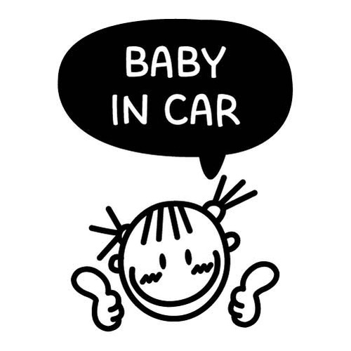 [BABY IN CAR]짱이야! 부끄럼girl색깔있는  부분만이 스티커입니다