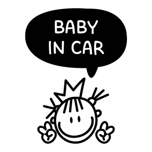 [BABY IN CAR]V-공주님색깔있는  부분만이 스티커입니다