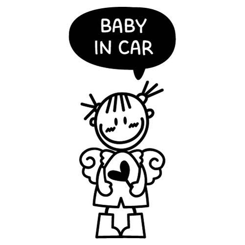 [BABY IN CAR]하트요정-부끄럼girl색깔있는  부분만이 스티커입니다