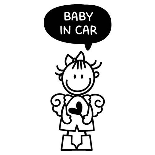 [BABY IN CAR]하트요정-소녀색깔있는  부분만이 스티커입니다