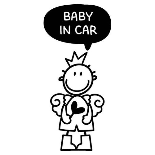 [BABY IN CAR]하트요정-왕자님색깔있는  부분만이 스티커입니다