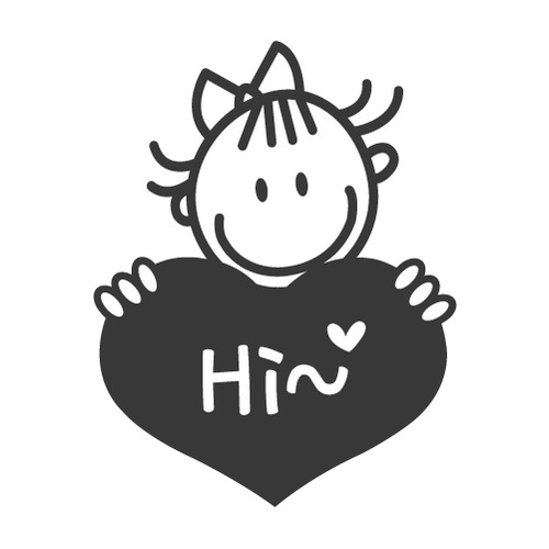 [스위치/포인트 스티커]하트팡팡-소녀색깔있는  부분만이 스티커입니다옵션에서 원하시는 문구를 선택하세요