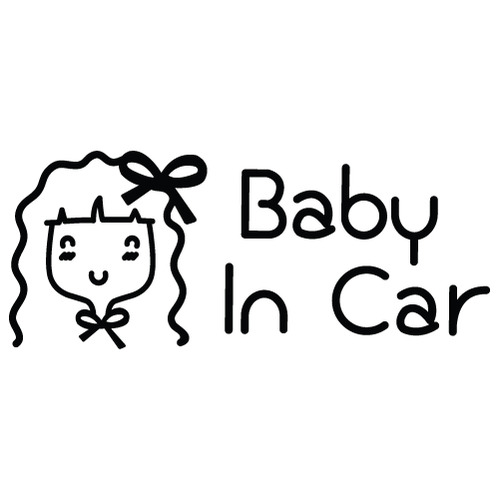 [Baby In Car]소녀감성 올리브-로맨틱 리본색깔있는  부분만이 스티커입니다