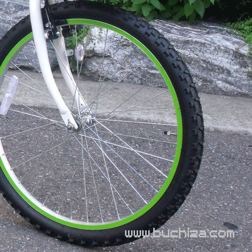 [디스크브레이크/픽시 장착 자전거용  휠 스티커]-색상:연두색옵션에서 스티커 폭과 인치를 선택하세요자전거 1대 장착가능