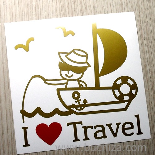 [낚시] I ♥ Travel 낚시사진상 레드하트 + 골드 부분만이 스티커 입니다...^^*옵션에서 사진상 골드부분 색상 선택하세요...ㅎㅎ;;