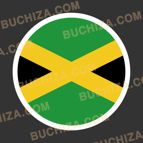 자메이카 원형 국기 스티커 [Digital Print]