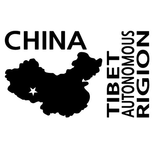 [세계여행 WITH 지도]중국/티베트자치구(서장자치구)  A색깔있는 부분만이 스티커입니다.