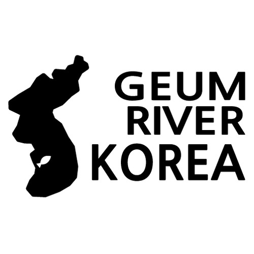 [한국의 강]금강/지도형 A색깔있는 부분만이 스티커입니다.
