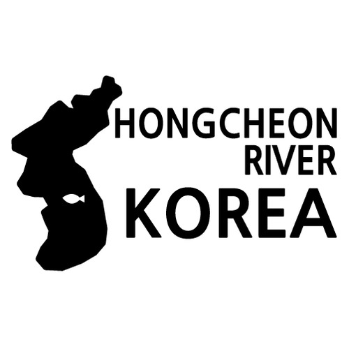 [한국의 강]홍천강/지도형 A색깔있는 부분만이 스티커입니다.