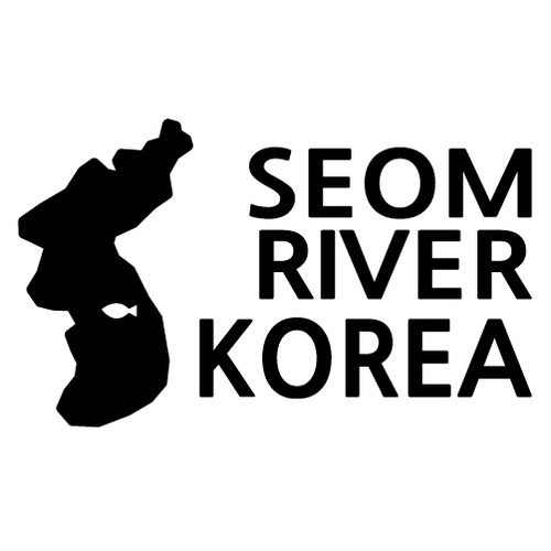 [한국의 강]섬강/지도형 A색깔있는 부분만이 스티커입니다.