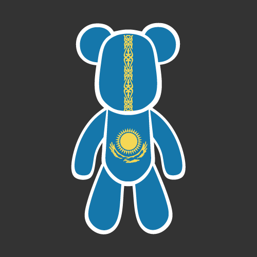 FlagBear 카자흐스탄 국기 스티커 [Digital Print]
