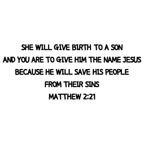 [말씀레터-영문형]HE WILL GIVE BIRTH~ MATTHEW 2:21  색깔있는 부분(글씨및 이미지)만이 스티커입니다.