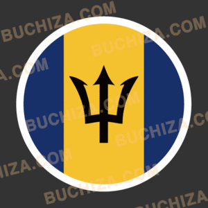바베이도스 원형 국기 스티커 [Digital Print]