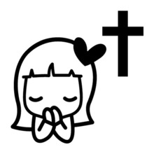 [십자가&amp;기도하는 올리브]소녀감성 러블리-하트색깔있는  부분만이 스티커입니다