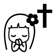 [십자가&amp;기도하는 올리브]소녀감성 청순-플라워색깔있는  부분만이 스티커입니다