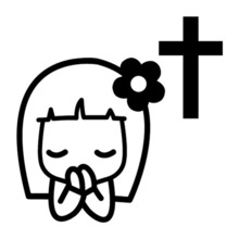 [십자가&amp;기도하는 올리브]소녀감성 큐티-플라워색깔있는  부분만이 스티커입니다