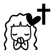 [십자가&amp;기도하는 올리브]소녀감성 로맨틱-하트색깔있는  부분만이 스티커입니다
