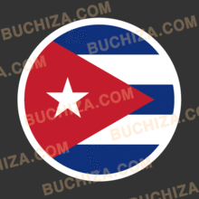 쿠바 원형 국기 스티커 [Digital Print]