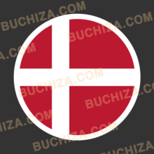덴마크 원형 국기 스티커 [Digital Print]