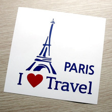 I ♥ Travel -프랑스 파리/에펠탑 1사진상 블루 에펠탑 + 블루 글씨 + 레드 하트 부분만이 스티커입니다.사진 아래 ▼▼▼부착 실사진 + 예쁜 [ I ♥ Travel ] 스티커 많이 있어요....^^*