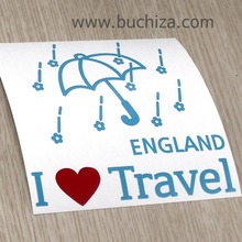 I ♥ Travel-잉글랜드/꽃비색깔있는 부분만이 스티커입니다.