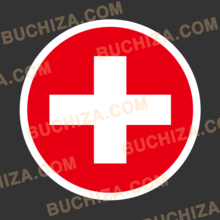 스위스 원형 국기 스티커 [Digital Print]