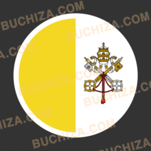 바티칸시국 원형 국기 스티커 [Digital Print]