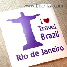 I ♥ Travel-브라질/예수상사진상 보라색 부분만이 스티커입니다.사진 아래 ㅡ&gt; 부착 실사진 + 예쁜 [ I ♥ Travel ] 스티커 많이 있어요....^^*