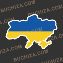 우크라이나 국기 스티커 Map[Digital Print]