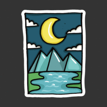 [아웃도어] Moon Mountains[Digital Print 스티커]