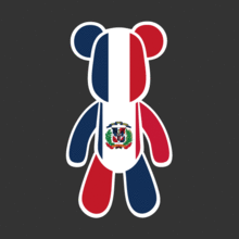 FlagBear 도미니카 공화국 국기 스티커 [Digital Print]